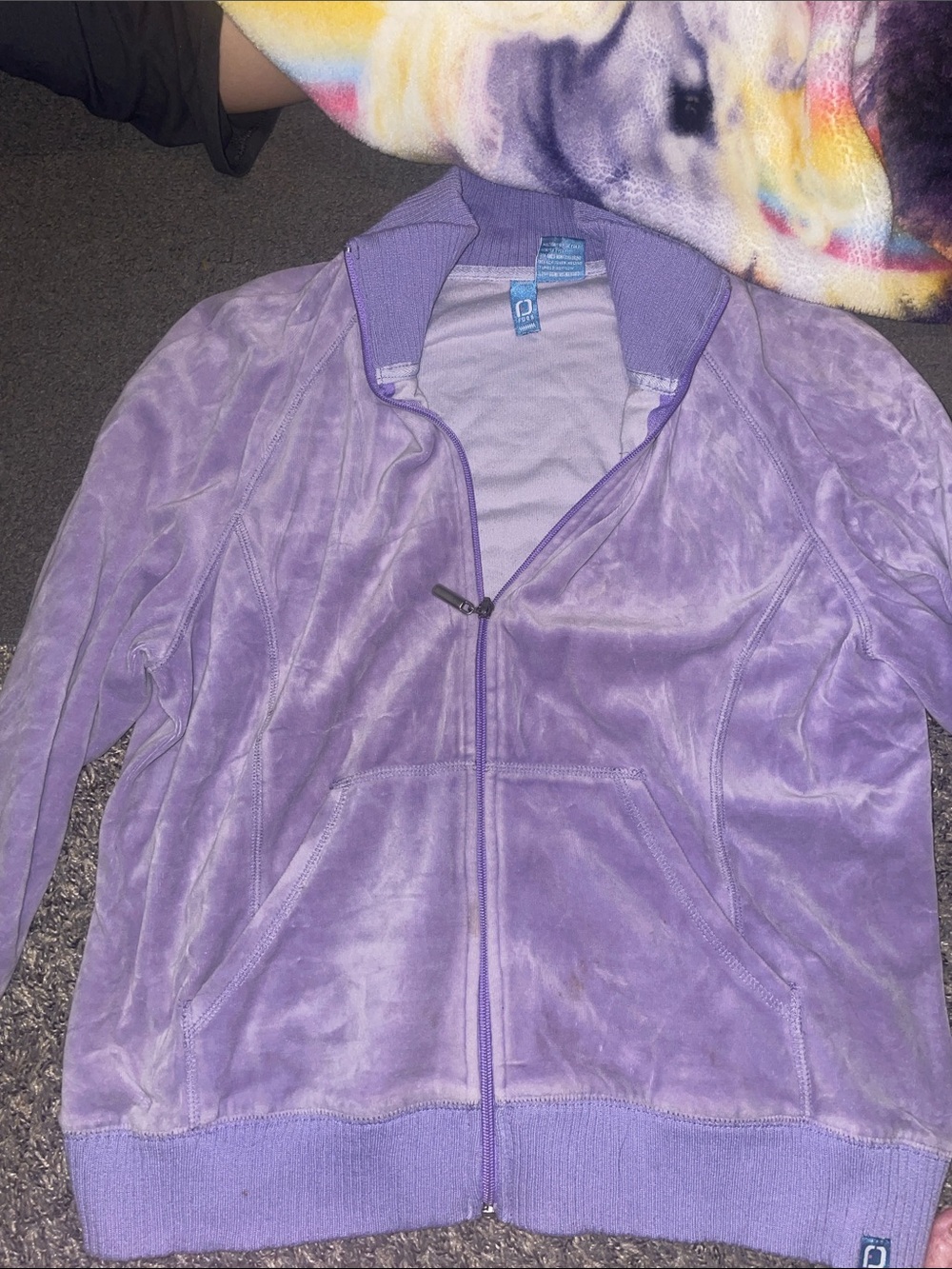 Classic vintage Fuda International Lavender Teddy Zip-Up Jacket - Casual Comfort